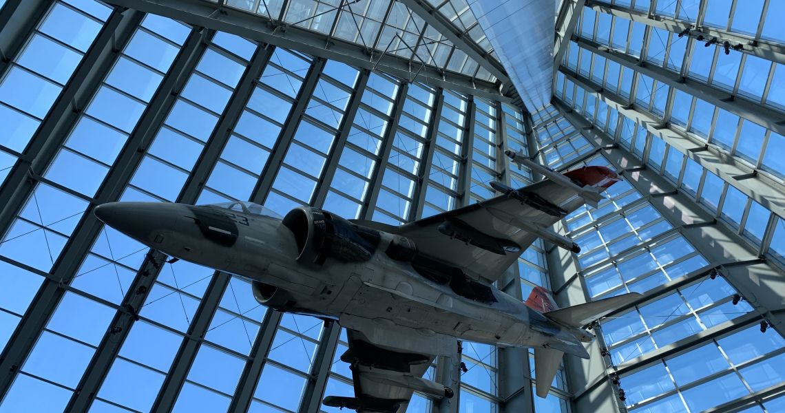 Airplane hanging at Marine Corps Museum